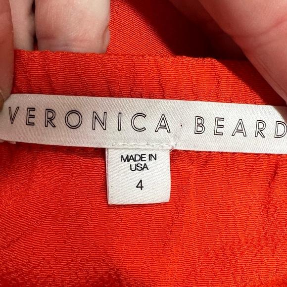 Veronica Beard Coast Ruffle Off-the-Shoulder Top in Orange Size 4 - Picture 5 of 11